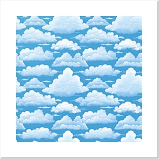 Dreamy Skies: Pastel Cloudscape Pattern Posters and Art